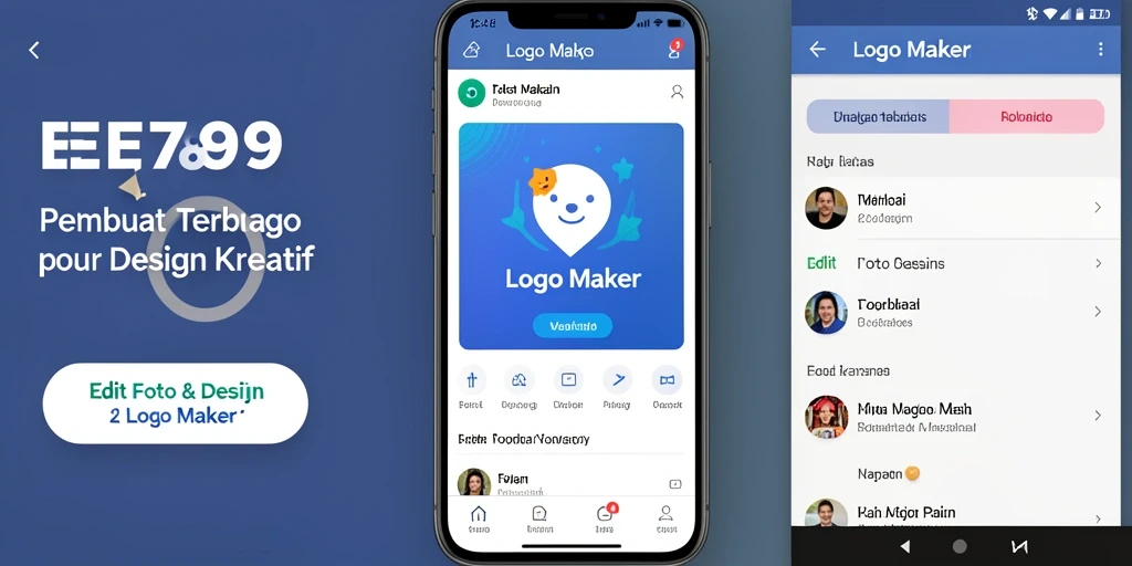 Screenshot tampilan antarmuka EE789 dengan fitur Logo Maker yang intuitif.