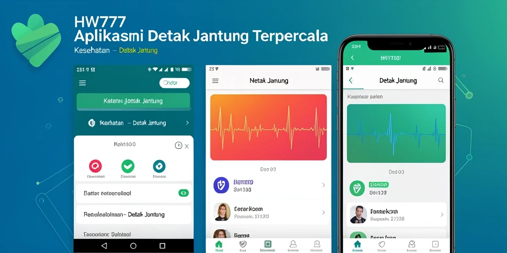 Tampilan antarmuka HW777 menampilkan grafik detak jantung yang informatif.