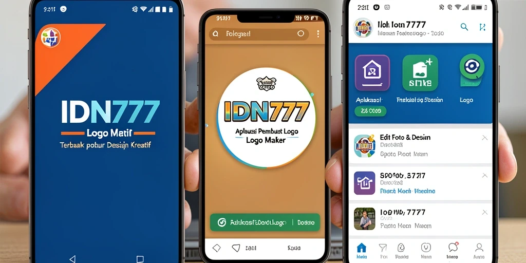 Tampilan antarmuka aplikasi IDN777 untuk pembuatan logo yang intuitif.