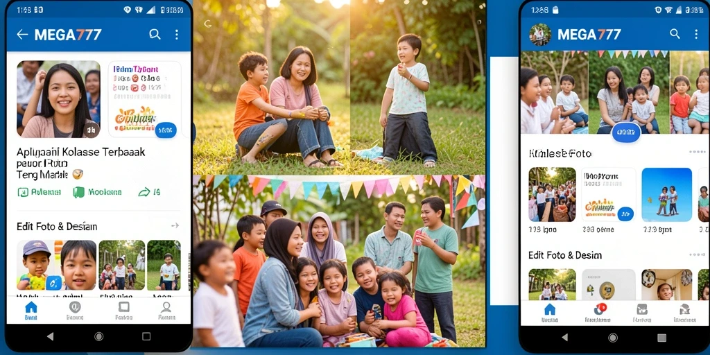 Antarmuka MEGA777 yang ramah pengguna untuk kolase foto.