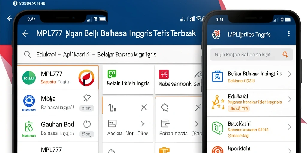 Tampilan antarmuka MPL777 yang intuitif untuk belajar Bahasa Inggris.
