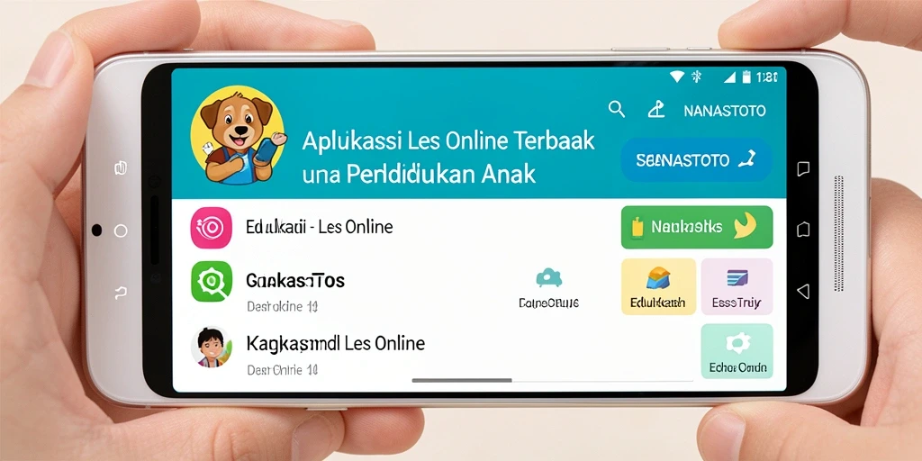 Tampilan antarmuka aplikasi NANASTOTO untuk Les Online yang interaktif.