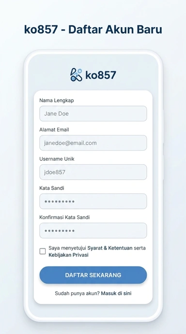 Buat Akun Baru ko857 untuk Pengguna Android